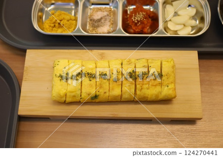Korean egg dish. Egg roll 124270441