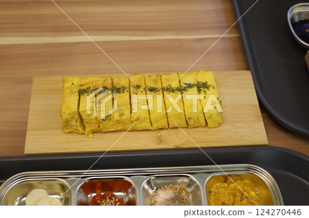 Korean egg dish. Egg roll Korean egg dish. Egg roll 124270446