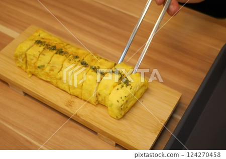 Korean egg dish. Egg roll Korean egg dish. Egg roll 124270458