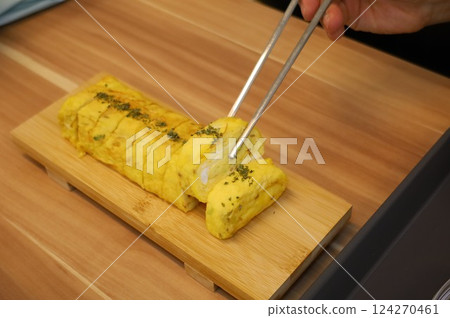 Korean egg dish. Egg roll Korean egg dish. Egg roll 124270461