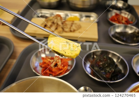 Korean egg dish. Egg roll Korean egg dish. Egg roll 124270465