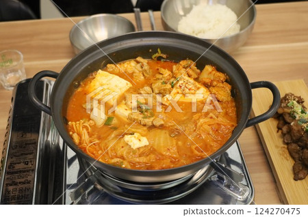 Korean traditional food. Kimchi stew 124270475