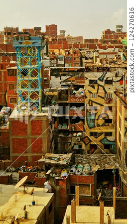 Poverty on streets of Cairo Egypt. Garbage city 124270616