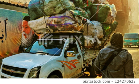 Poverty on streets of Cairo Egypt. Garbage city 124270622