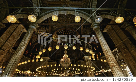 Interior of The Citadel of Cairo. Citadel of Saladin in Cairo, Egypt. Muhammad Ali Mosque 124270859