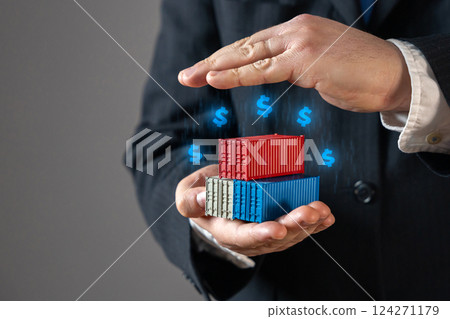 Insurance of transported cargo and goods. Trade turnover. Profit from trade and duties. Trade turnover, safeguarding investments, and minimizing financial risks in global commerce. 124271179