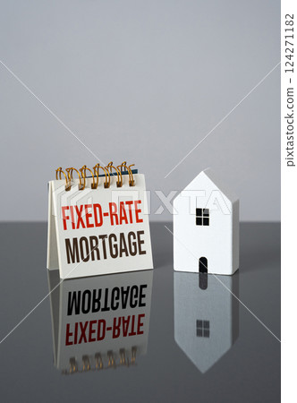 Fixed-rate mortgage and house. Shield borrowers from interest rate fluctuations. Investors security 124271182