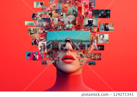 A person using a streaming service uses AI algorithms to suggest movies, TV shows, or songs 124271341