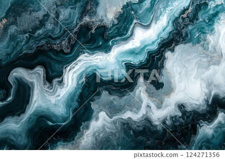 teal and white liquid ink churning together with a realistic texture and great quality 124271356