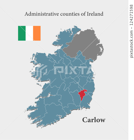 Vector map Ireland - administrative county Carlow 124271598