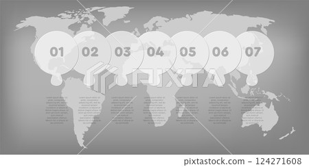 Transparent diagram infographic process on 7 steps 124271608