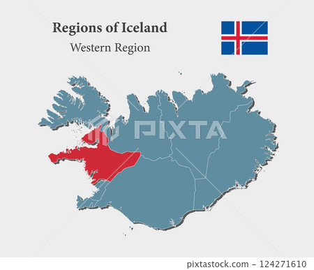 Vector map Iceland, Western Region 124271610