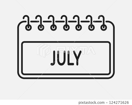 Vector template icon page calendar, month July Vector template icon page calendar, month July 124271626