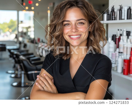 portait of smiling young modern hair beauty salon owner 124271833
