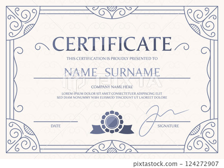 Name certificate document old-fashioned style Name certificate document old-fashioned style 124272907