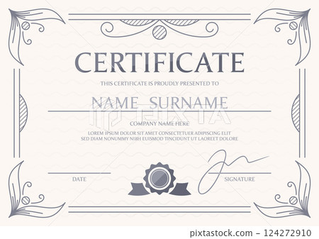 Proudly presented certificate vintage template Proudly presented certificate vintage template 124272910