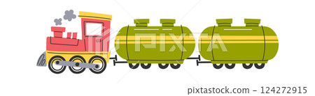Cargo train delivering tanks wagon Cargo train delivering tanks wagon 124272915