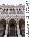 Beautiful old building of the Hungarian Parliament in neo-Gothic style 124272947
