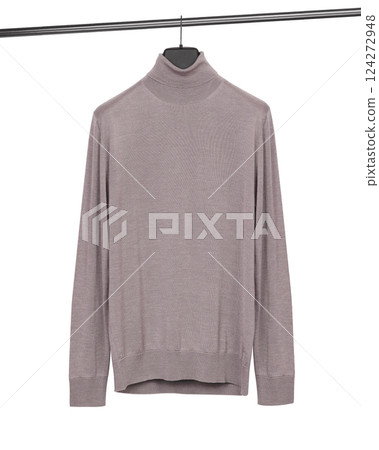 Front View of Taupe Wool Turtleneck Front View of Taupe Wool Turtleneck 124272948