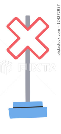Hand drawn restriction cross signal 124272957