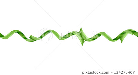 A beautifully twisted green ribbon design, perfect for various occasions and events A beautifully twisted green ribbon design, perfect for various occasions and events 124273407