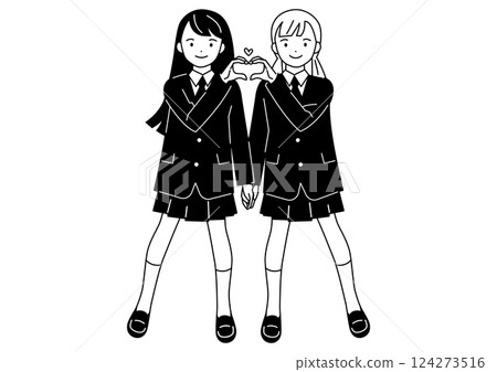 A female student posing to make a heart symbol with her fingers A female student posing to make a heart symbol with her fingers 124273516