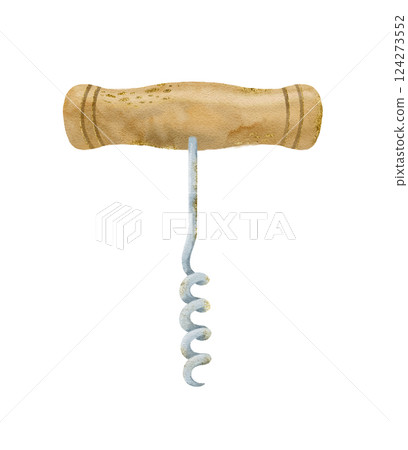 A beautifully handcrafted Wooden Corkscrew featuring a durable Spiral Metal Worm design 124273552