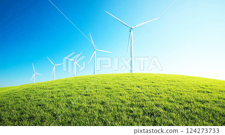 Scenery of wind power generation 124273733
