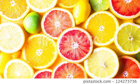 柑橘類水果的橫截面 柑橘類水果的橫截面 124273736