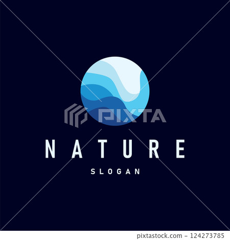 river logo design beautiful natural river scenery with simple minimalist concept illustration of product brand template 124273785