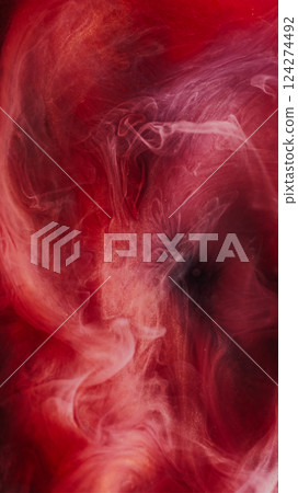 Smoke blend. Ink mist. Red fluid splash blend haze. Watercolor spread on liquid fantasy abstract blur background floating curl wave. Smoke blend. Ink mist. Red fluid splash blend haze. Watercolor spread on liquid fantasy abstract blur background floating curl wave. 124274492
