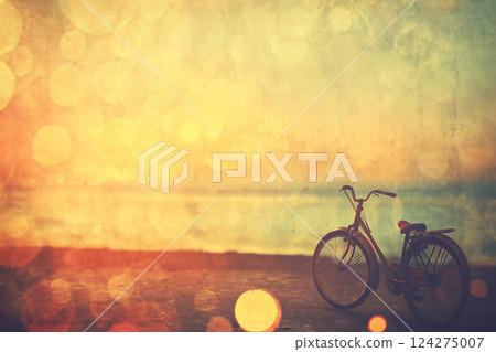 Vintage Bicycle Against a Softly Blurred Background Inspired by the 90s Aesthetic 124275007