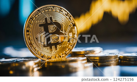 Bitcoin, cryptocurrency and blockchain economy finance technology. Bitcoin, cryptocurrency and blockchain economy finance technology. 124275156