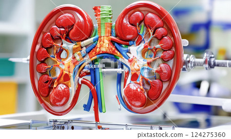 Kidney disease, Chronic kidney disease ckd, human model on screen to treat and study in hospital. 124275360