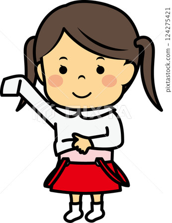 Elementary school girl changing clothes 124275421