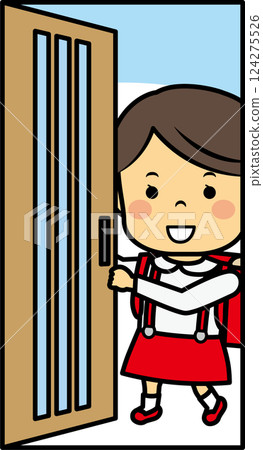 Elementary school girl returns 124275526