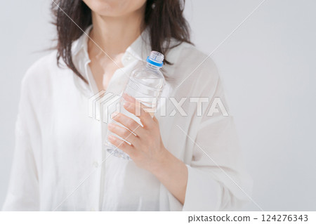 A woman with a bottle of water A woman with a bottle of water 124276343