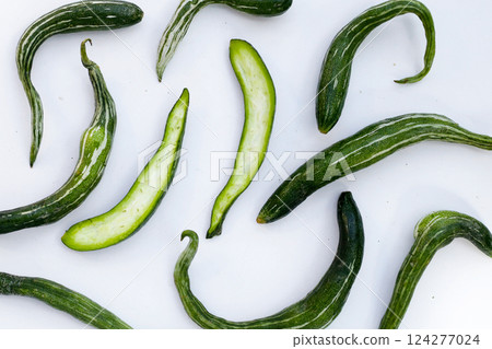 Snake gourd or serpent gourd 124277024