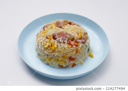 Thai fried rice with sour pork Thai fried rice with sour pork 124277494