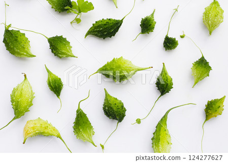 Balsam pear, Bitter cucumber, Leprosy gourd Balsam pear, Bitter cucumber, Leprosy gourd 124277627