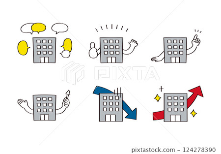 Company character illustration set Company character illustration set 124278390