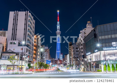 「東京」東京晴空塔MLB特別亮燈,配合日本MLB開幕賽,駒形橋交叉口 「東京」東京晴空塔MLB特別亮燈,配合日本MLB開幕賽,駒形橋交叉口 124278461