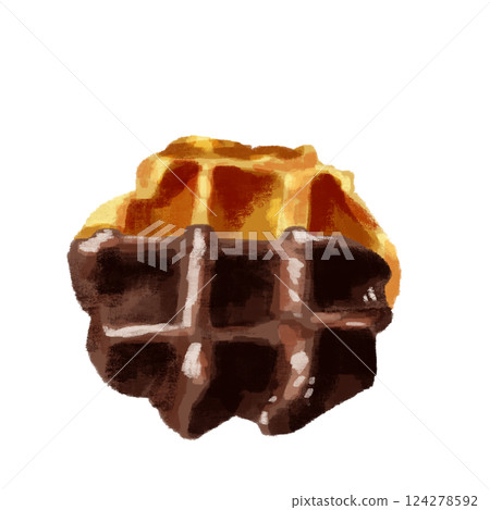 水彩巧克力華夫餅 124278592