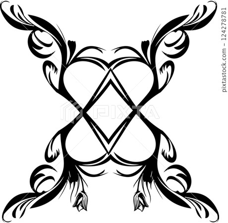 Heart and tribal mark pattern/tattoo mark 124278781