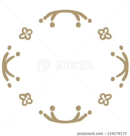 Asian hand-drawn flower frame Asian hand-drawn flower frame 124279175