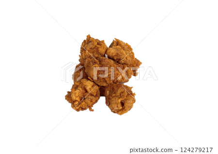 Appetizing fried legs in batter on an isolated 124279217