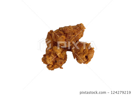 Appetizing fried legs in batter on an isolated 124279219