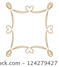 Girly hand-drawn heart frame 124279427