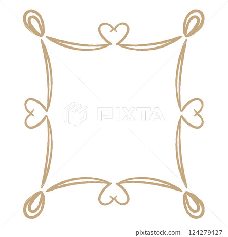 少女手繪心形框架 少女手繪心形框架 124279427