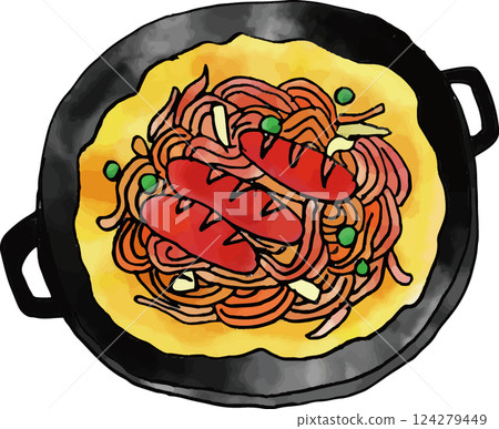 Neapolitan pasta cooked on a hot plate - Nagoya cuisine Neapolitan pasta cooked on a hot plate - Nagoya cuisine 124279449